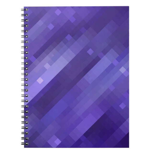 Bright abstract mosaic violet background with glos notebook (Front)