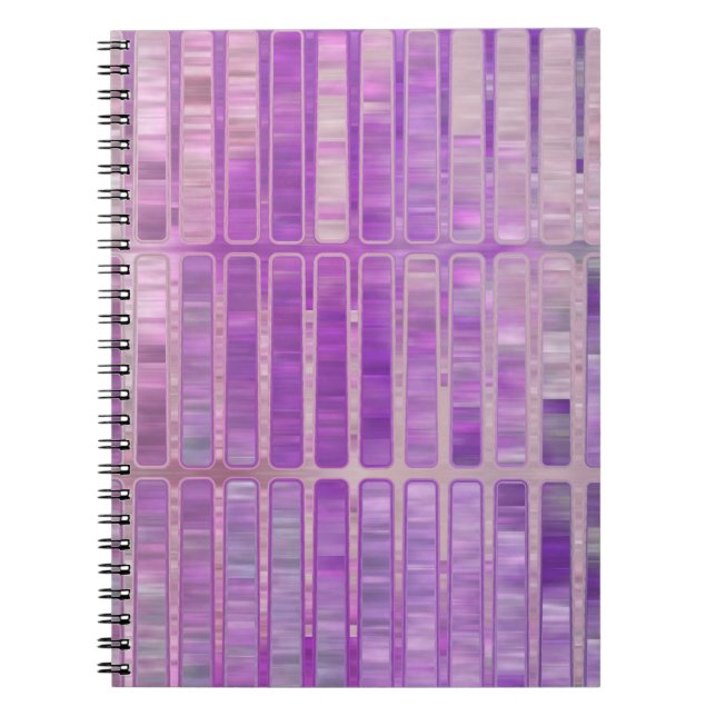 Bright abstract mosaic violet background with glos notebook (Front)