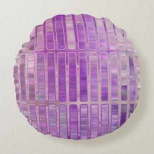 Bright abstract mosaic violet background with glos round pillow