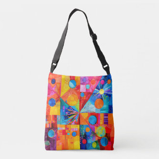 Bright Abstract Patchwork Print  Crossbody Bag