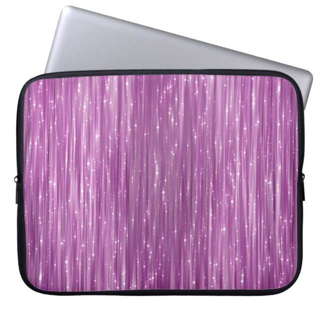 Bright abstract pink background with glitter laptop sleeve (Front)