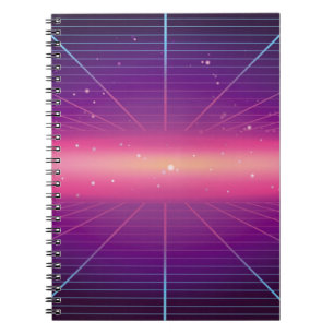 Bright abstract retro background made in 80s style notebook