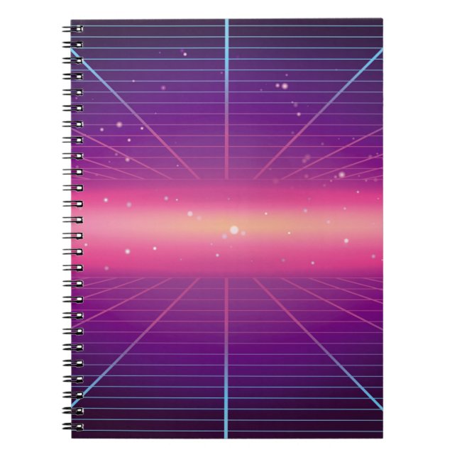 Bright abstract retro background made in 80s style notebook (Front)