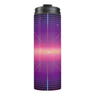 Bright abstract retro background made in 80s style thermal tumbler