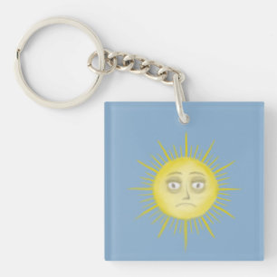 Bright Abstract Sun Art Keychain