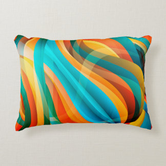 Bright abstract waves  accent pillow
