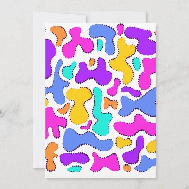 Bright acid liquid shapes invitation (Front)