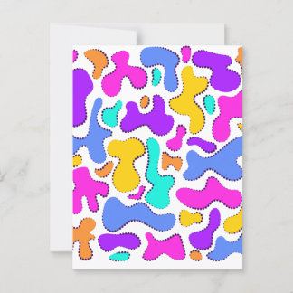 Bright acid liquid shapes postcard