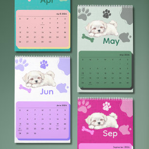 Bright & Adorable Puppy Art Calendar
