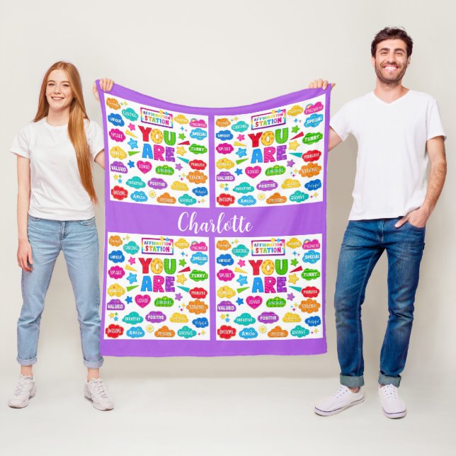 Bright Affirmation- Motivational Classroom Decor Fleece Blanket (In Situ)