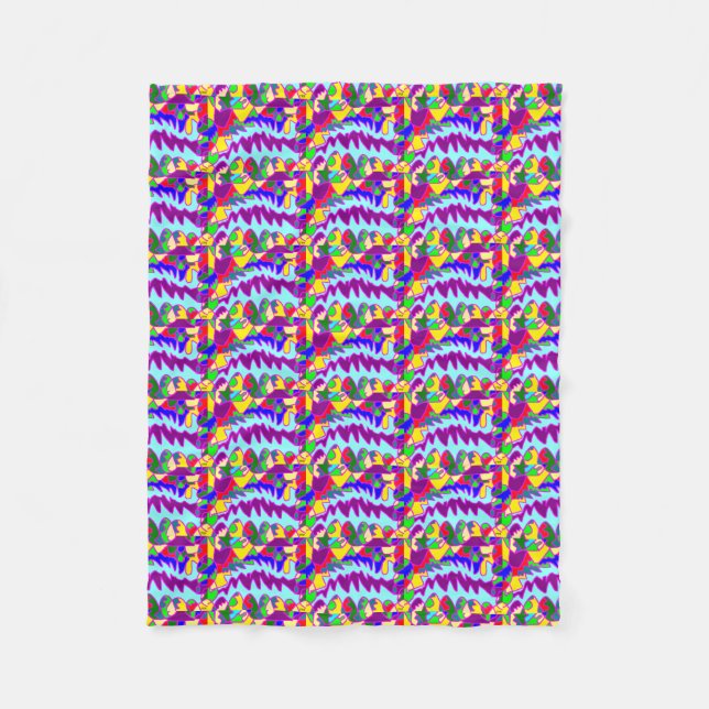 Bright African style art patterns Fleece Blanket (Front)