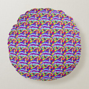 Bright African style art patterns Round Pillow