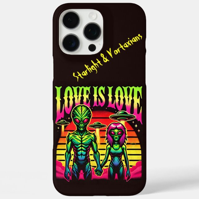 Bright Aliens in Love Under Sky Case-Mate iPhone Case (Back)