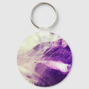 Bright Amethyst Crystal Keychain