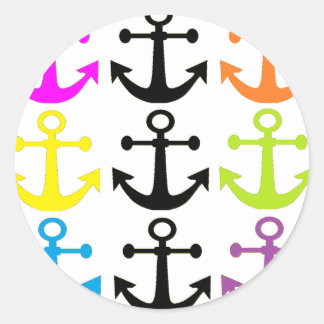 Bright Anchors Classic Round Sticker