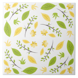 Bright and airy springtime flora pattern  tile