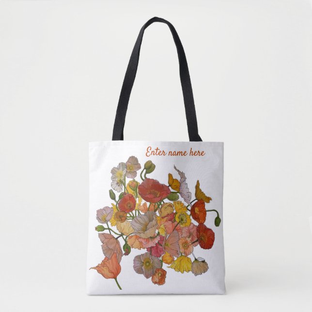 Bright and beautiful poppy watercolour  tote bag (Front)