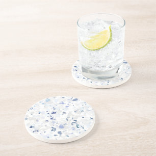 Bright and Blue and Grey Splatter Coaster