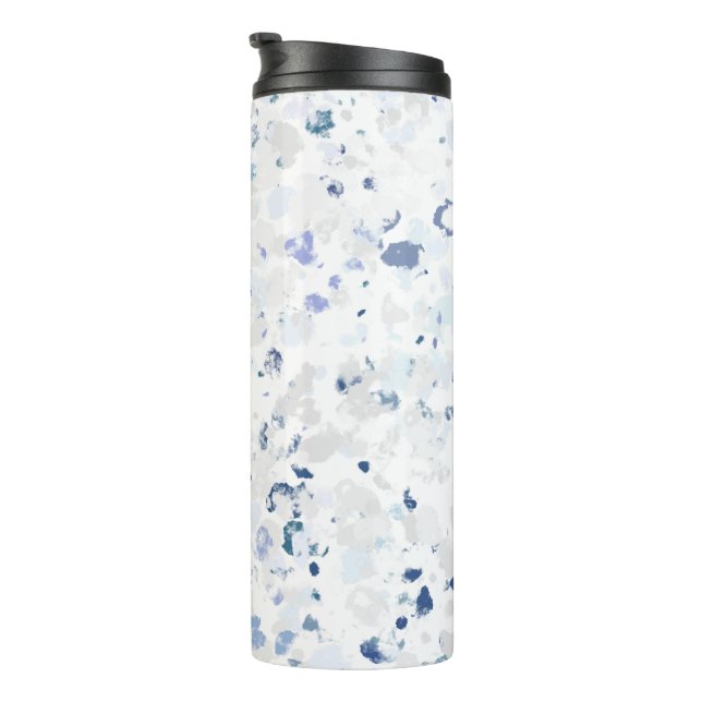 Bright and Blue and Grey Splatter Thermal Tumbler (Rotated Right)