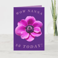 Bright and Bold 80th Birthday Card for Nanna