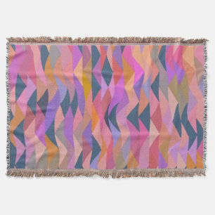 Bright and Bold Abstract Triangles in Vivid Colour Throw Blanket
