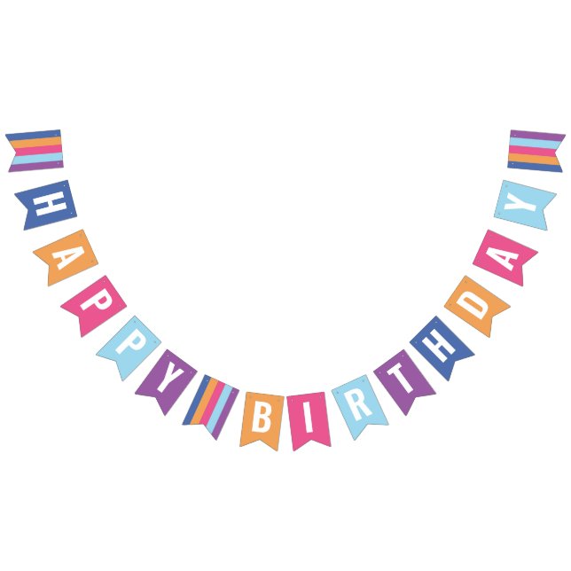 Bright and Bold Colour Swatch Birthday Bunting Flags (All)