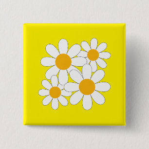 Bright and Bold Daisy 2 Inch Square Button