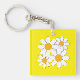 Bright and Bold Daisy Keychain
