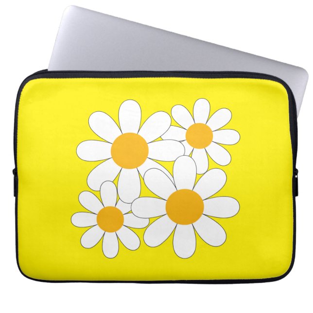 Bright and Bold Daisy Laptop Sleeve (Front)