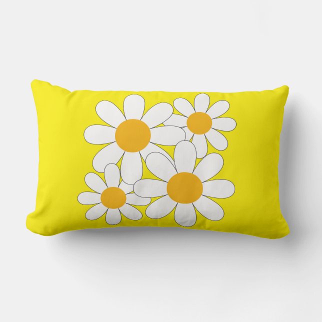 Bright and Bold Daisy Lumbar Pillow (Front)