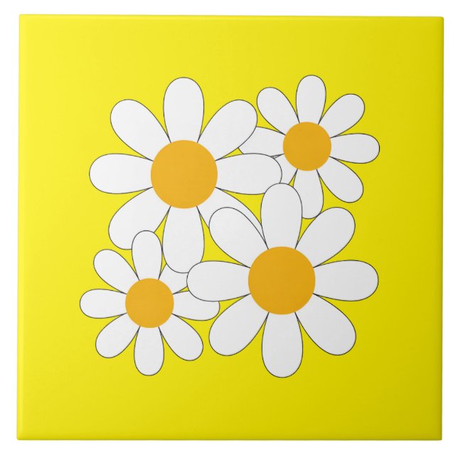 Bright and Bold Daisy Tile (Front)