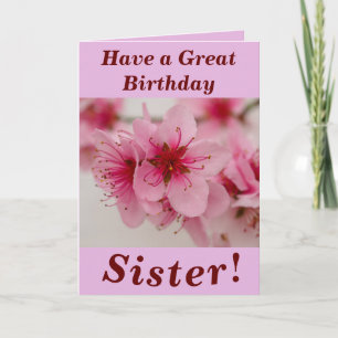 Bright and Bold Floral Birthday Card for Sister