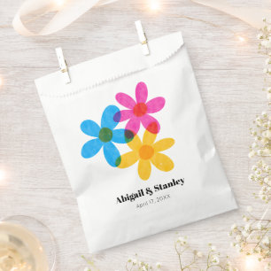 Bright and Bold Hippie Flowers Spring Wedding Favour Bag