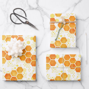 Bright and Bold Honeycomb Wrapping Paper Sheet