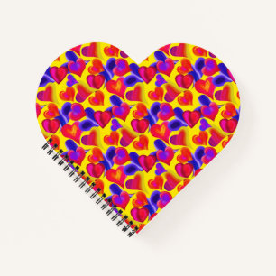 Bright and Bold Painted Hearts   Valentine's Day Notebook