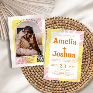 Bright and bold Retro Wedding Invitation