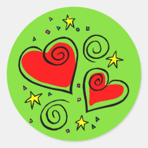 Bright and Breezy Hearts Stickers