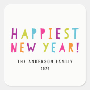 Bright and Cheerful   New Year Holiday Stickers