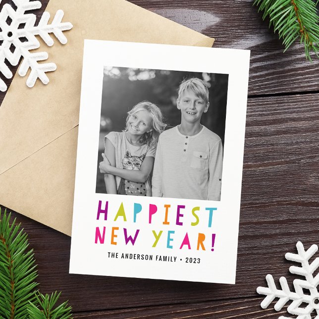 Bright and Cheerful | New Year Photo Card (Creator Uploaded)