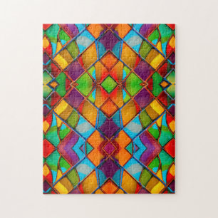 Bright and Cheerful Stained Glass Window Colourful Jigsaw Puzzle