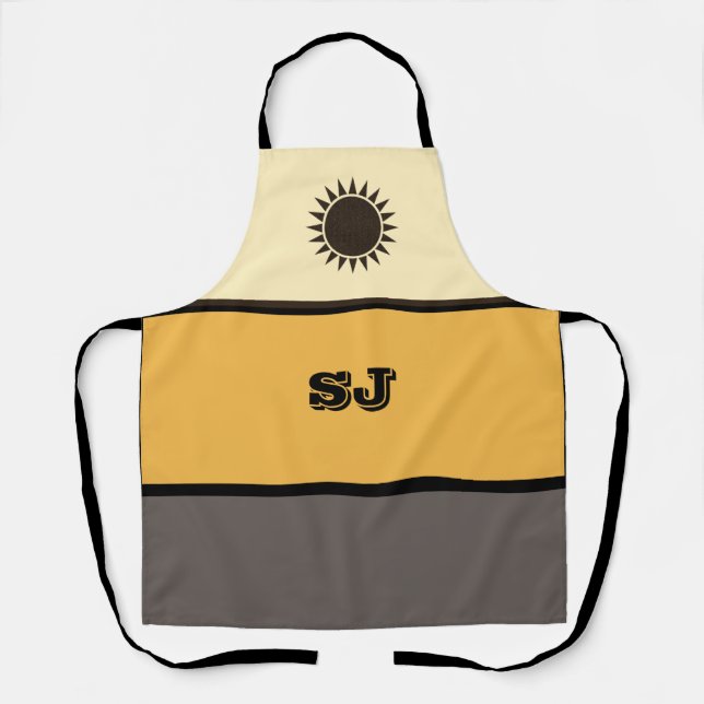 Bright and Cheery Yellow-Toned Personalized Apron (Front)