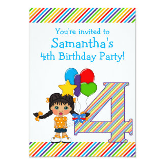 4th birthday invitations announcements zazzle canada 4th birthday invitation cards