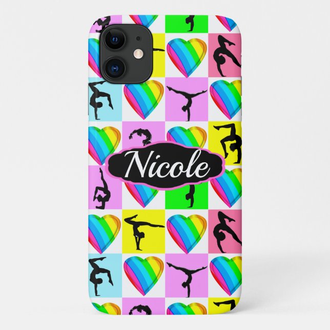 BRIGHT AND COLORFUL PERSONALIZED GYMNASTICS Case-Mate iPhone CASE (Back)