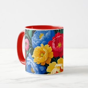 Bright and colorful roses mug