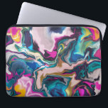 Bright and Colourful Abstract Marbling Laptop Sleeve<br><div class="desc">digital painting by becky nimoy 2019;  customize with your own text or photo</div>