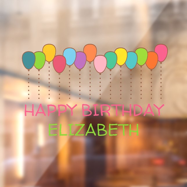 Bright and Colourful Balloons Happy Birthday Window Cling (Sheet 2)