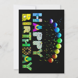 Bright and colourful Birthday Invitation