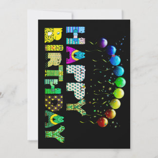 Bright and colourful Birthday  Invitation