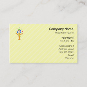 Bright and Colourful Cartoon Dog Juggling. Business Card