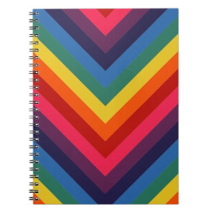 Bright and Colourful Chevron Retro Rainbow Notebook